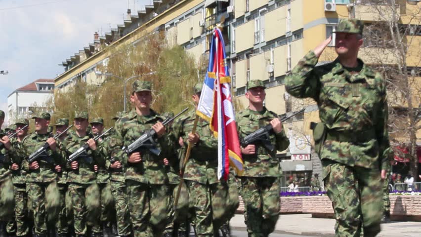 KRUSEVAC, SERBIA - APRIL 17 2013: Serbian military parade