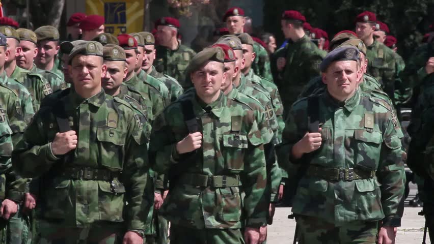 KRUSEVAC, SERBIA - APRIL 17 2013: Serbian military parade