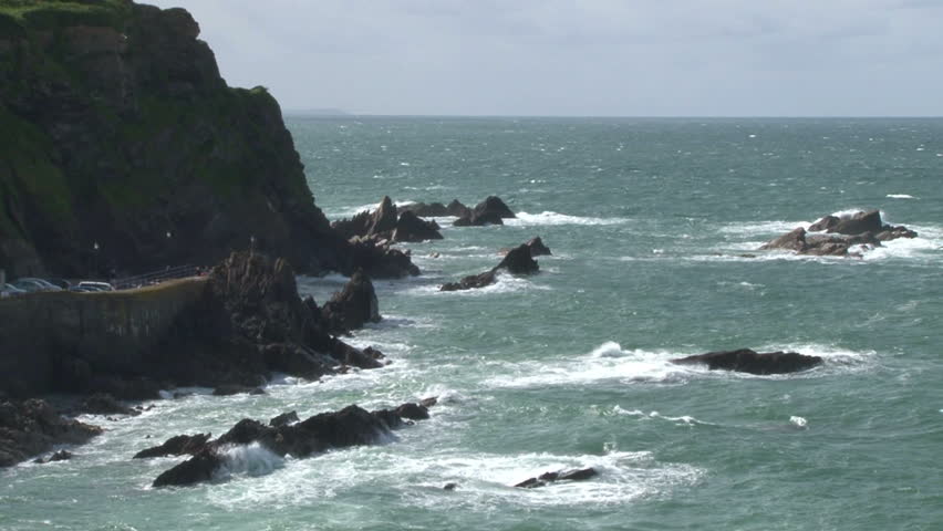 The rugged coastline and cliffs of Devon in England.