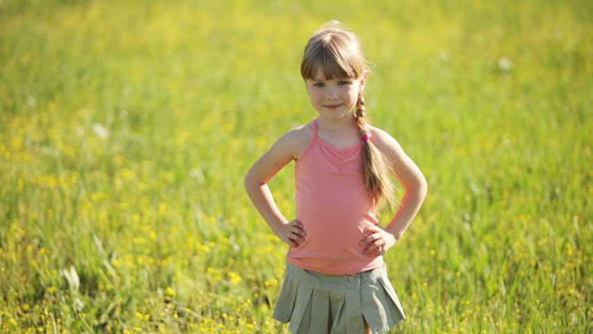 Little girl saying ok and smiling
