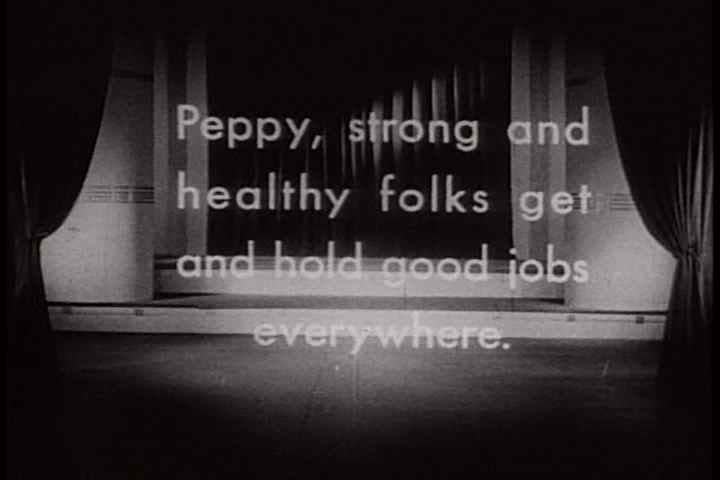 1930s - A montage of various environments where pep is necessary.