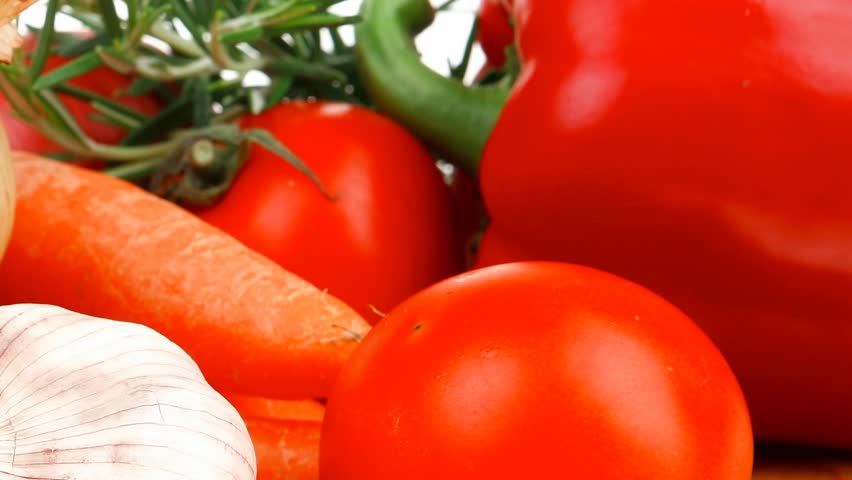 Composition with Different raw Vegetables on kitchen board 1920x1080 intro motion slow hidef hd