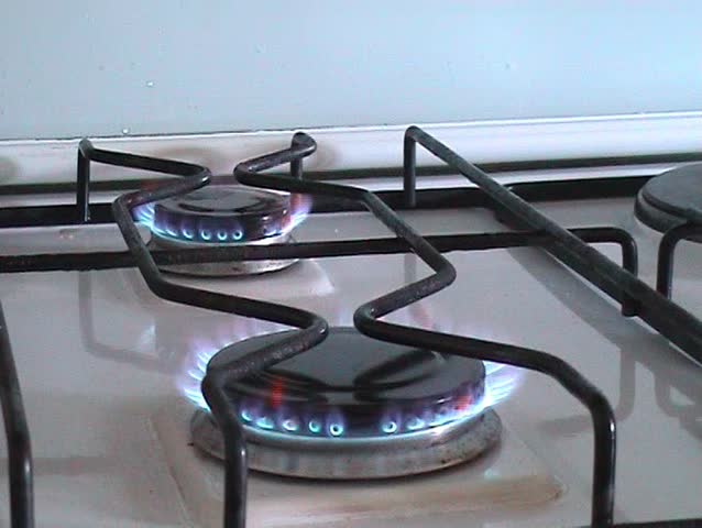Gas stove burning