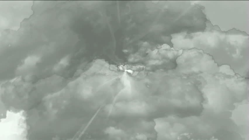 fast flying through storm clouds & power rays in universe,electron energy field.