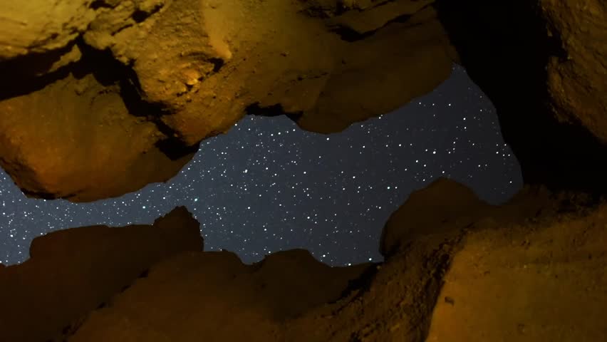 Astrophotography Time Lapse Keyhole Cave Zoom Out