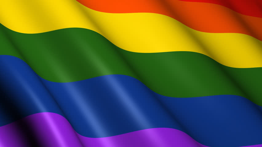the pride flag waving in the wind - high definition, 30 fps