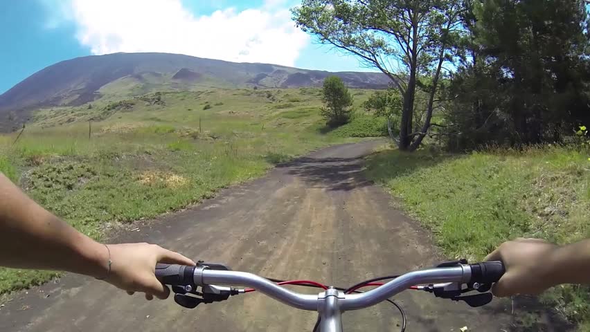 Bike Riding Mtn Etna Pov Stock Footage Video 4398257 Shutterstock