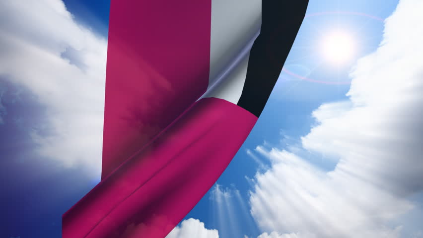 Georgia flag animation with real time-lapse clouds.