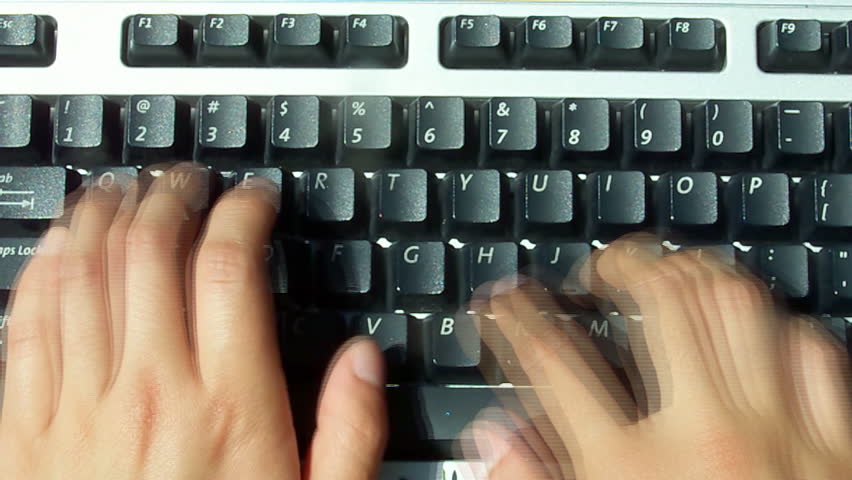 Typing hands movement.