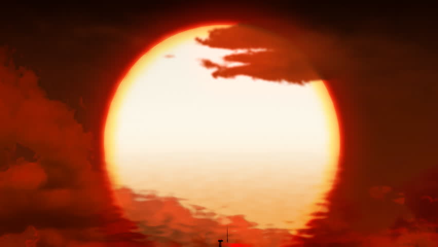 Helicopter on background of the sunset