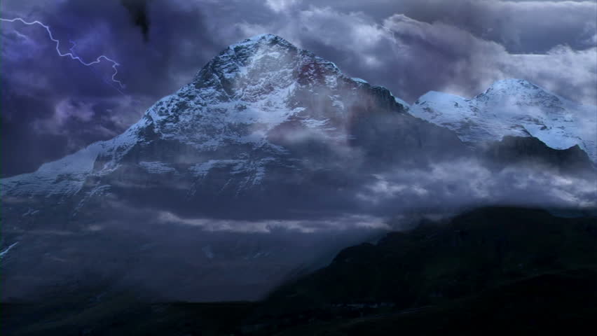 Eiger Nordwand Switzerland Storm, rain, Timelapse