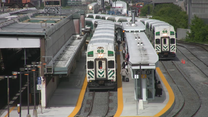 TORONTO - JULY 21: A train pulls into Toronto'??s Union station, Toronto, Canada, July 21, 2009. In 2010 work will begin to carry out a $640 million revamp of the station. 
