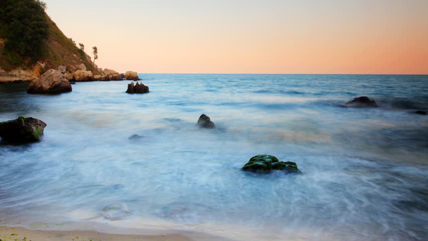 beautiful tranquil shot at sunset, karadere beach, bulgaria, 