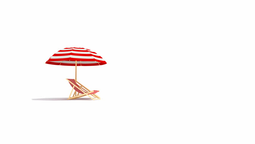 umbrella and two red deckchair (1080p) 