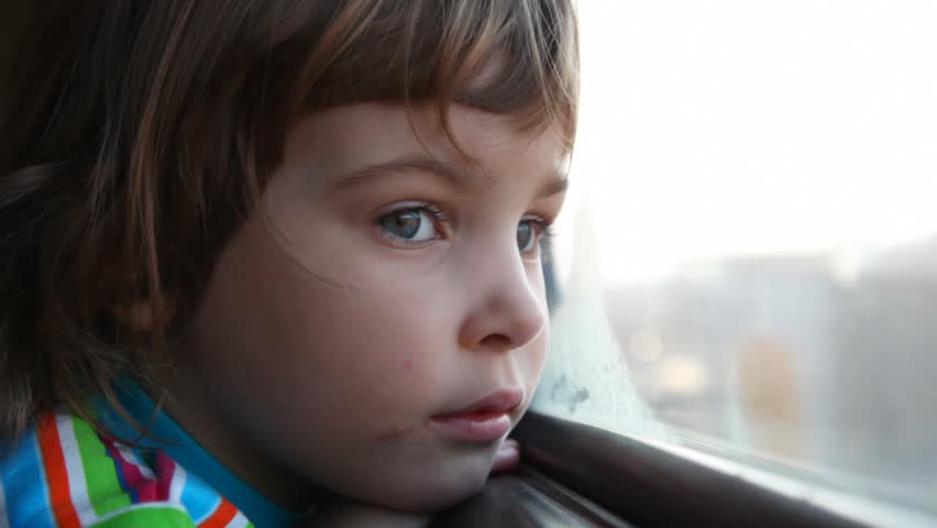 girl at the train window 