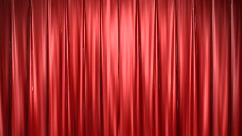 High definition clip of an opening red stage curtain. 