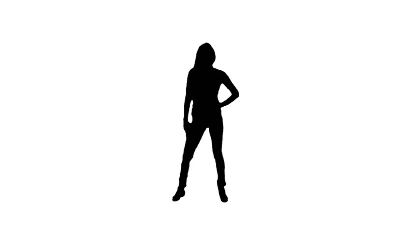 Silhouette of a women go-go dancing  (full HD)