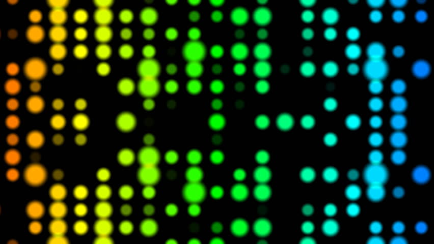 Seamlessly looping disco-like lights, filled with a gradient, rotate and flicker