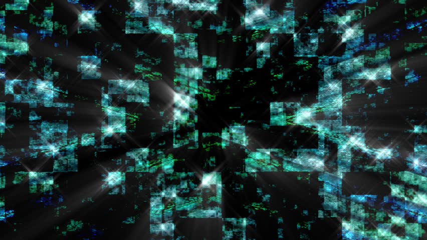HD 720p Loop Grid Network Malachite-Green textured rectangles mix, mingle, shine, come and go in this motion background.