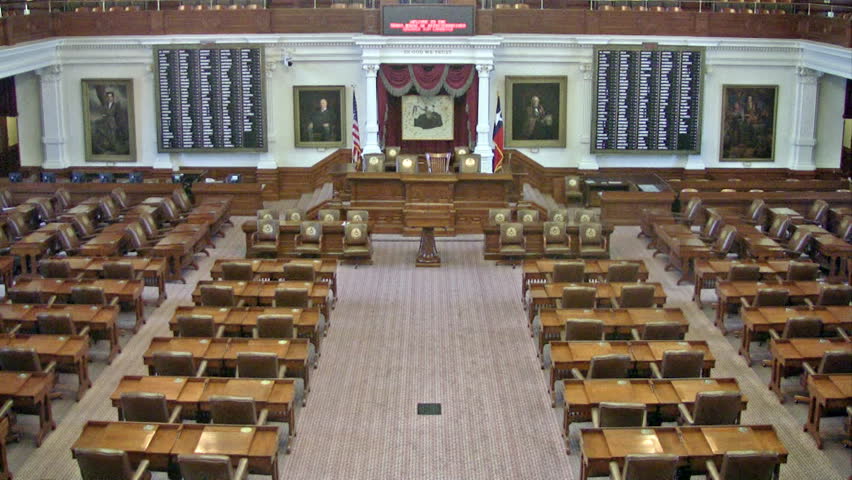 Video of the State Capital of Texas, Austin. Government headquarters for Senate and house of Representatives. Laws and legislator. Senate Chamber.