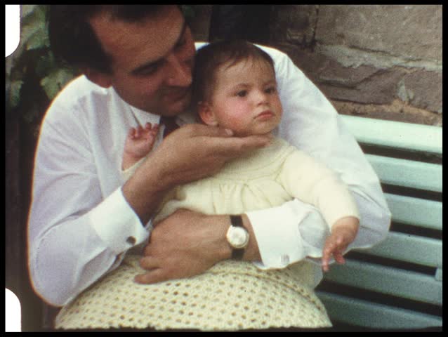 Father teases baby (vintage 8 mm amateur film)