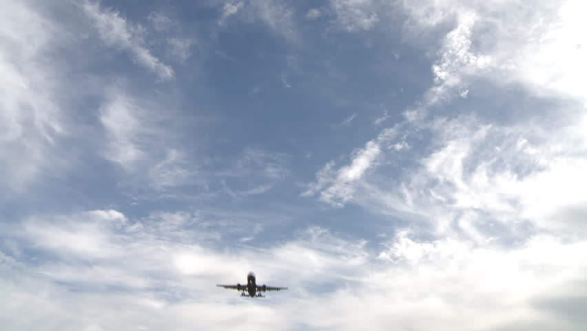 Passenger jetliner landing in airport