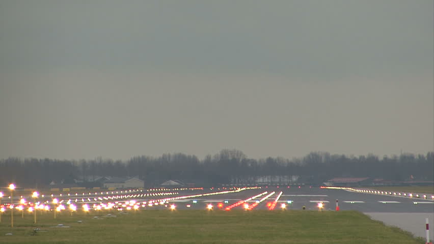 airplane arrives at runway and breaks