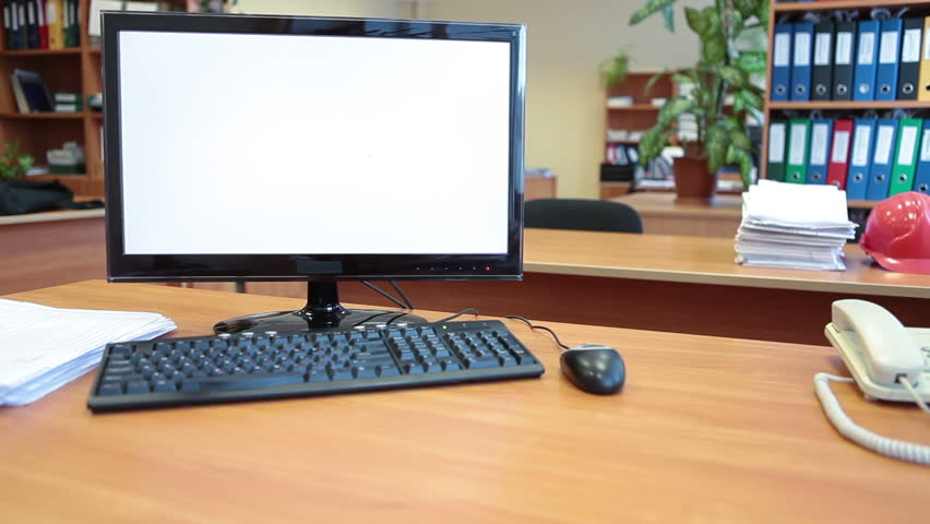 Office Worker Placing Paper Doents Before Computer Monitor At Office Worker Placing Paper Doents Before Computer Monitor At The Desk Hd Stock Video Clip