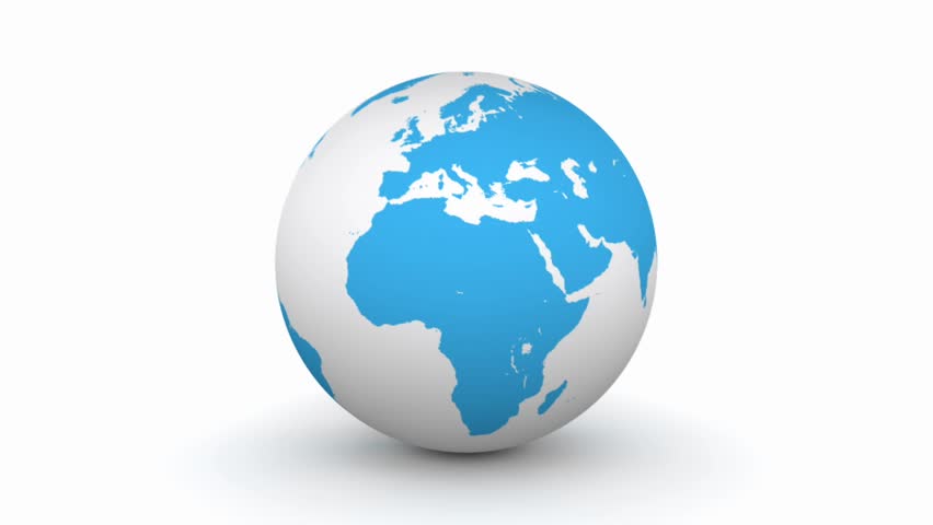 a turning blue 3D globe