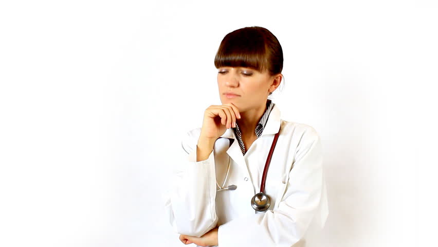 A Young female doctor finding a solution