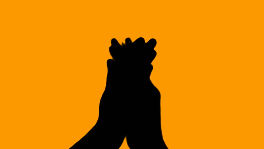 hands clapping silhouette v3 - orange