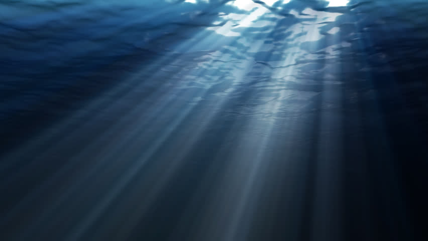 Underwter with ray of light