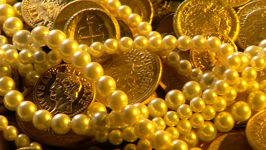 Gold coins in treasure chest