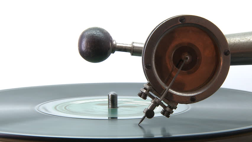 Gramophone playing a disc