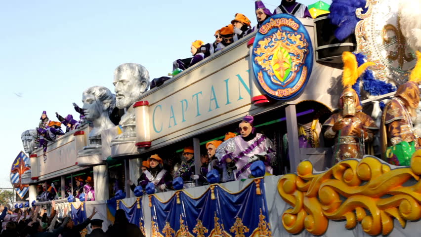 NEW ORLEANS, LA - FEBRUARY 13: Endymion Captain float in the Endymion parade throwing beads to celebrate Mardi Gras on Saturday February 13, 2010 in New Orleans, Louisiana.