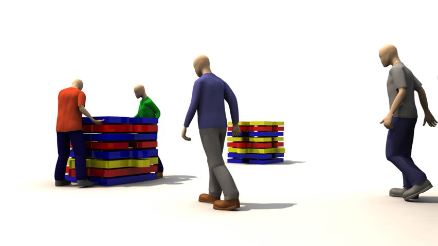 3D team assembling a puzzle against a white background
