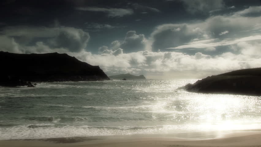 Time lapse of clouds and water on the west coast of Ireland Dingle