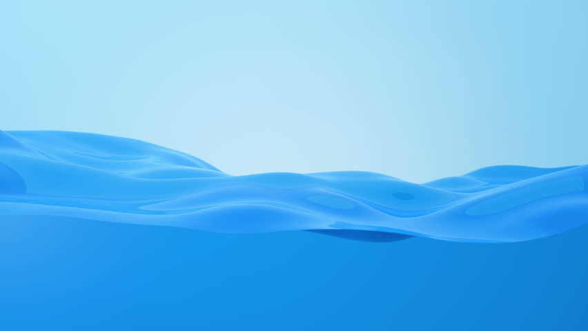 Animation Of Clear Blue Water Surface. Background With Wave Of Drinking