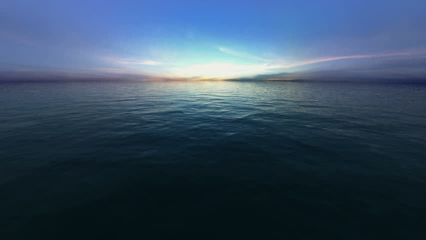 Flight over the ocean 