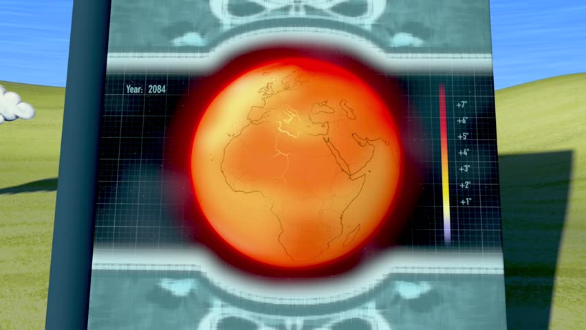 Artists rendition of a carbon free energy future through the use of wind energy. Animated hand-drawn elements.