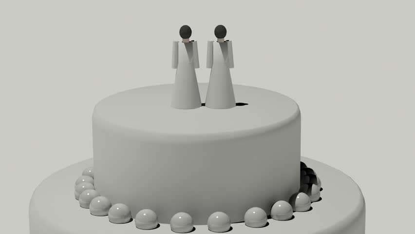 Simple same-sex wedding cake looping