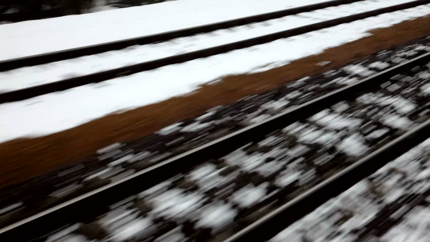 Railway tracks in snow
