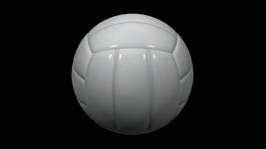Seamless loop volleyball Ball Animation 1. Alpha matte, isolated on black