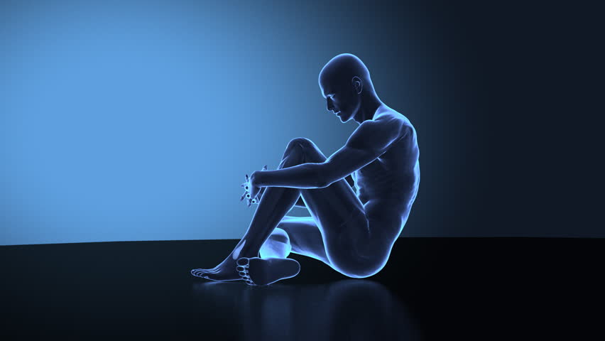 Injured human knee  bone concept