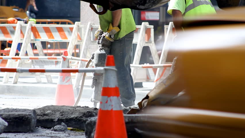 Construction Workers with Jackhammers
