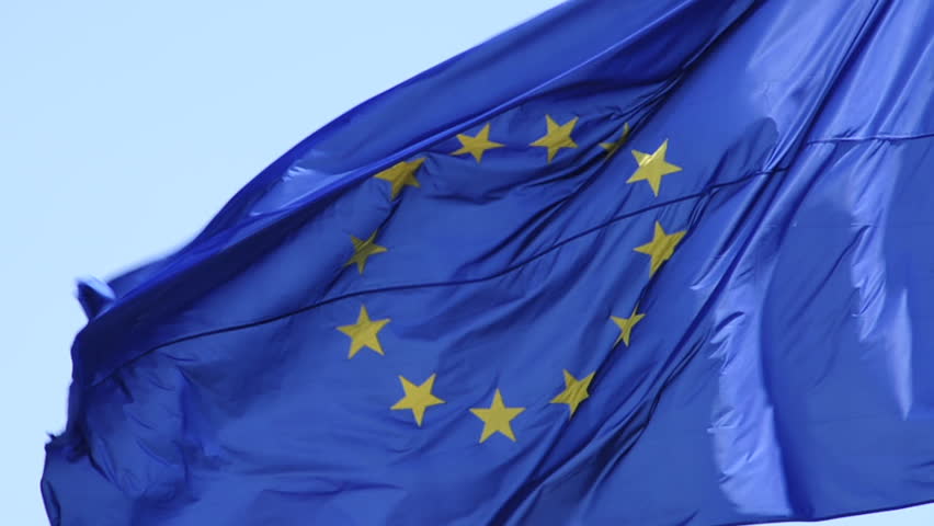 flag of the European Union waving on the wind
