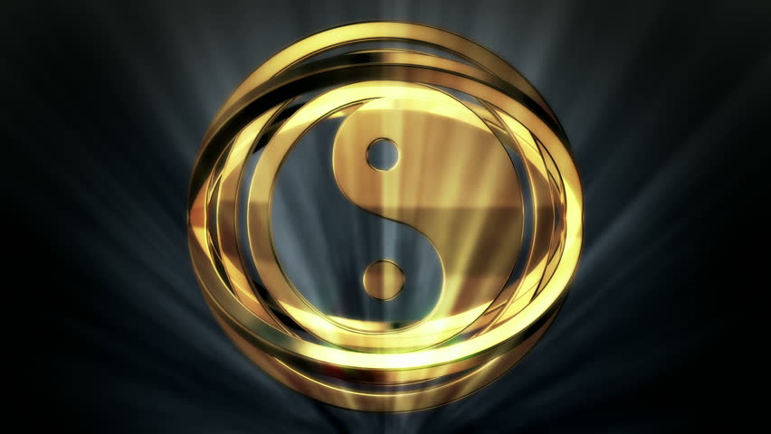 Golden Yin Yang in Rotor Shine - background animation for home videos, vacation movies, business presentation and DVD or Blu-ray disc menus 