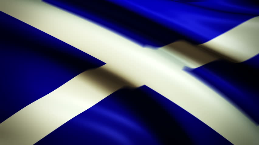National flag of Scotland waving in the wind - background animation for home videos, vacation movies, business presentation and DVD or Blu-ray disc menus