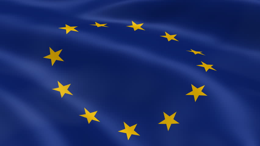 European Union flag in the wind. Part of a series.