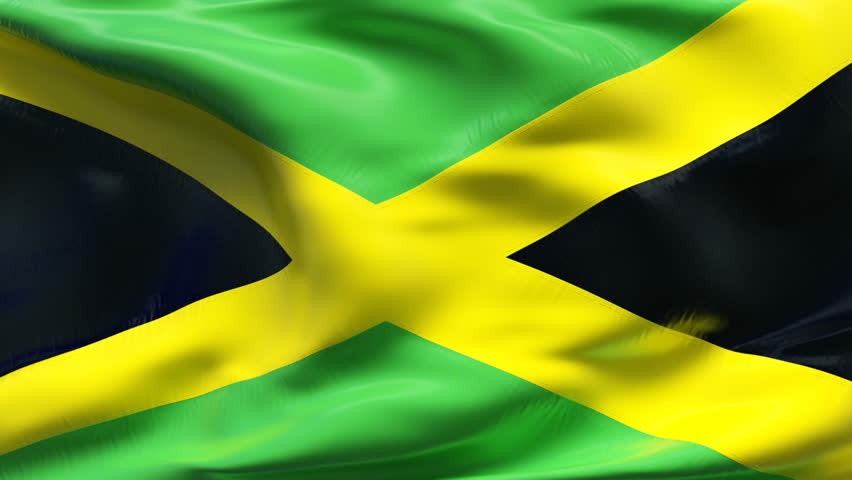 Textured JAMAICAN cotton flag with wrinkles and seams